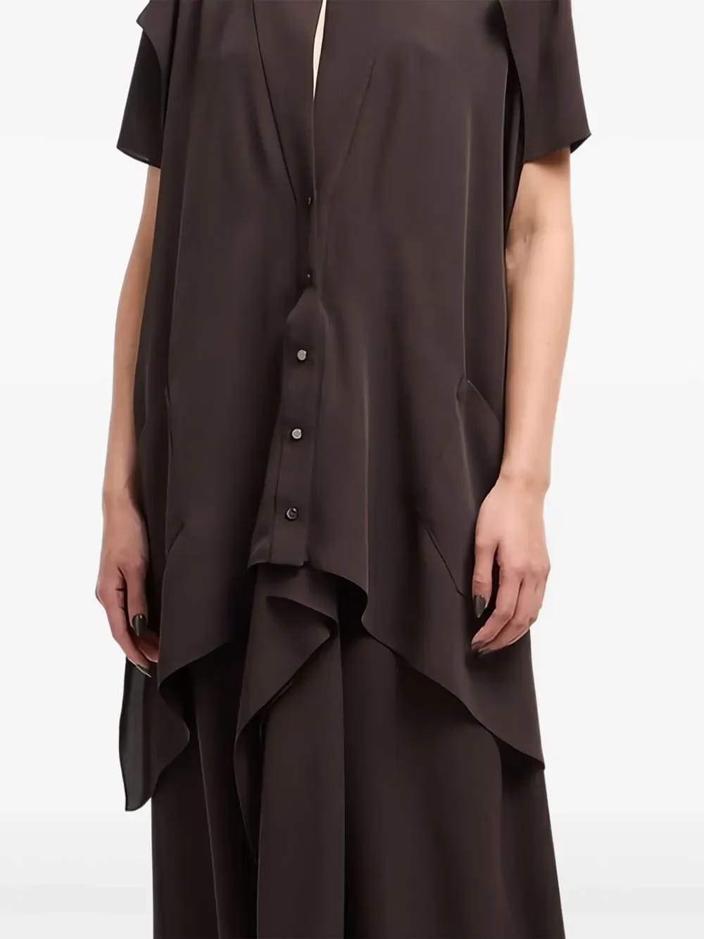 button layered maxi dress