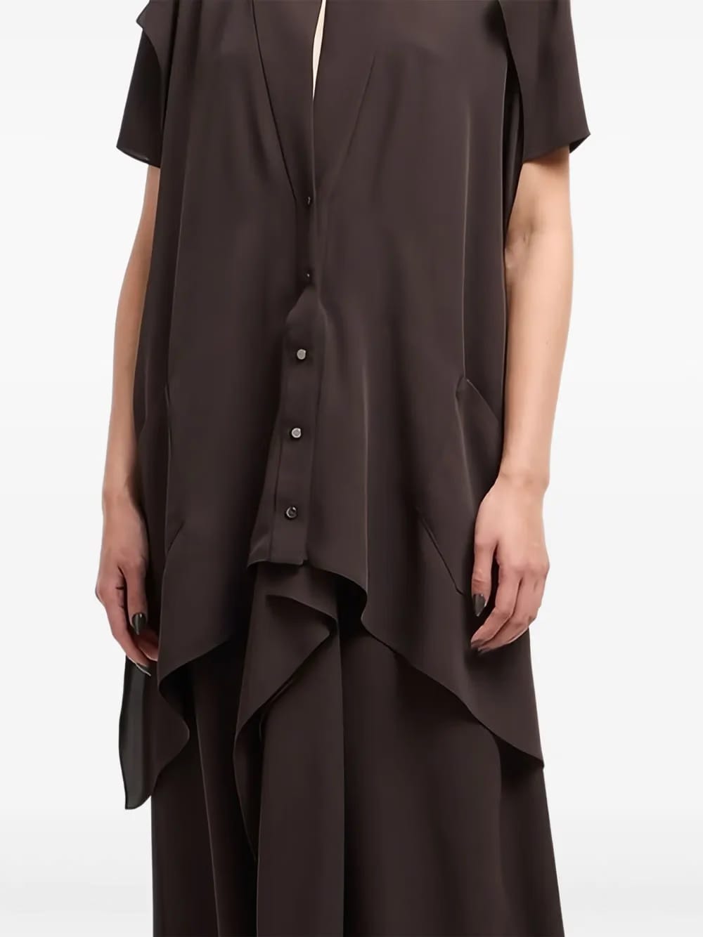 button layered maxi dress