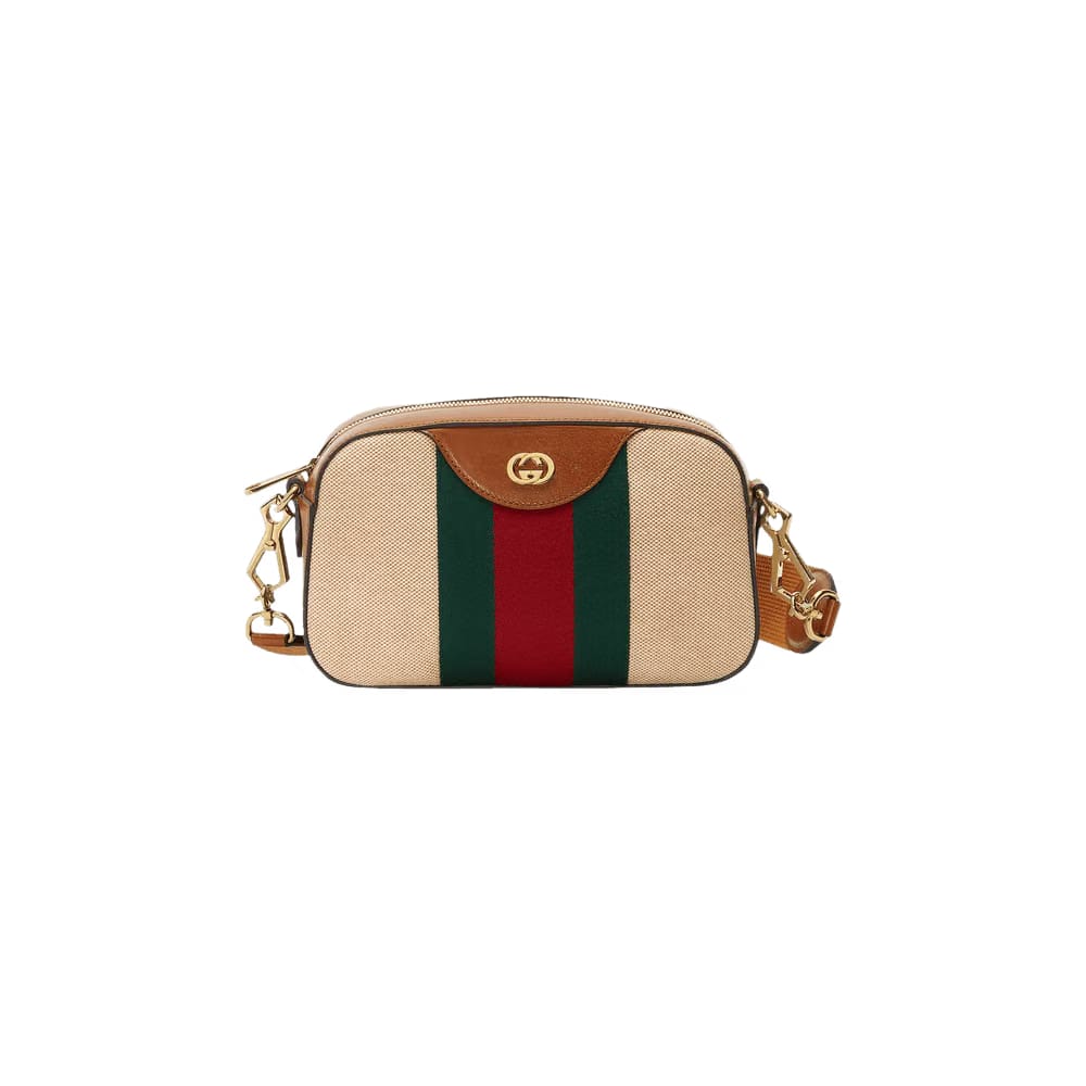 Gucci Vintage Canvas Shoulder Bag Beige