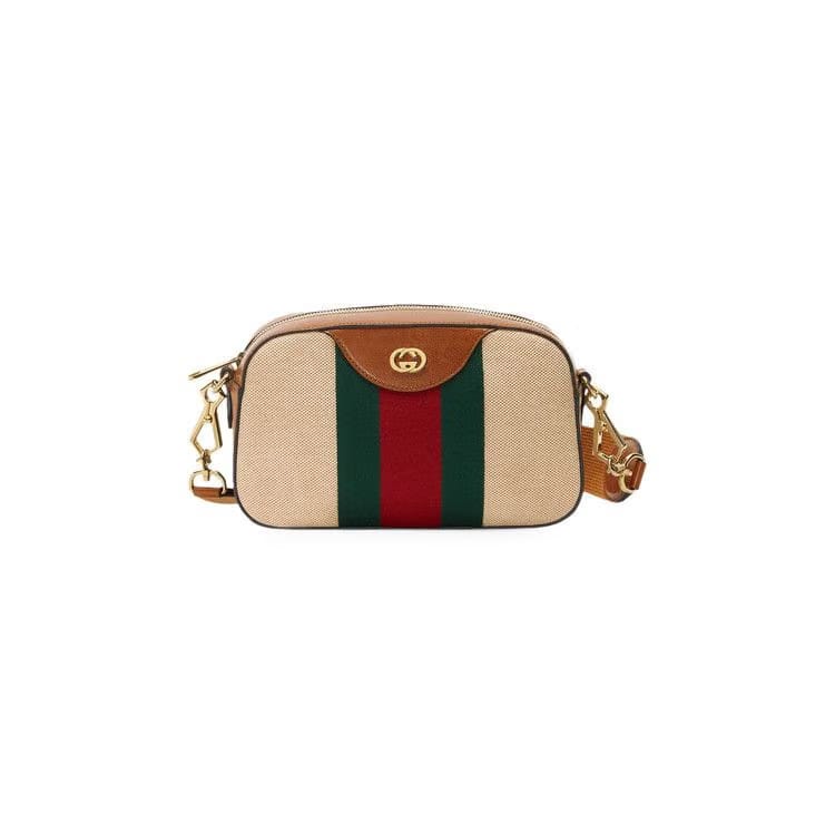 Gucci Vintage Canvas Shoulder Bag Beige