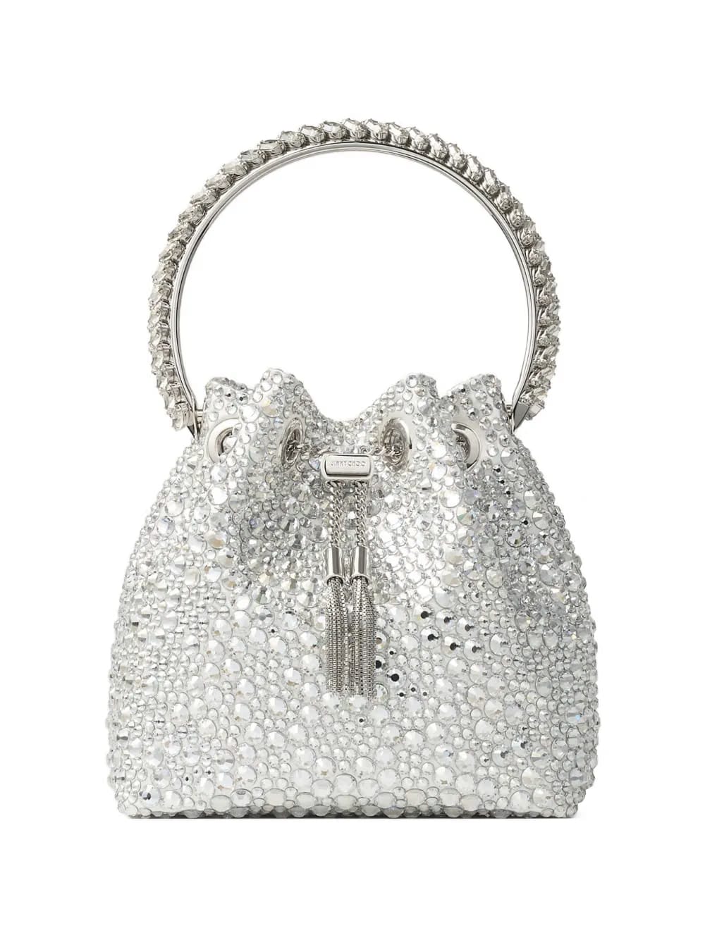 Bon Bon crystal-embellished circle-handle bucket bag