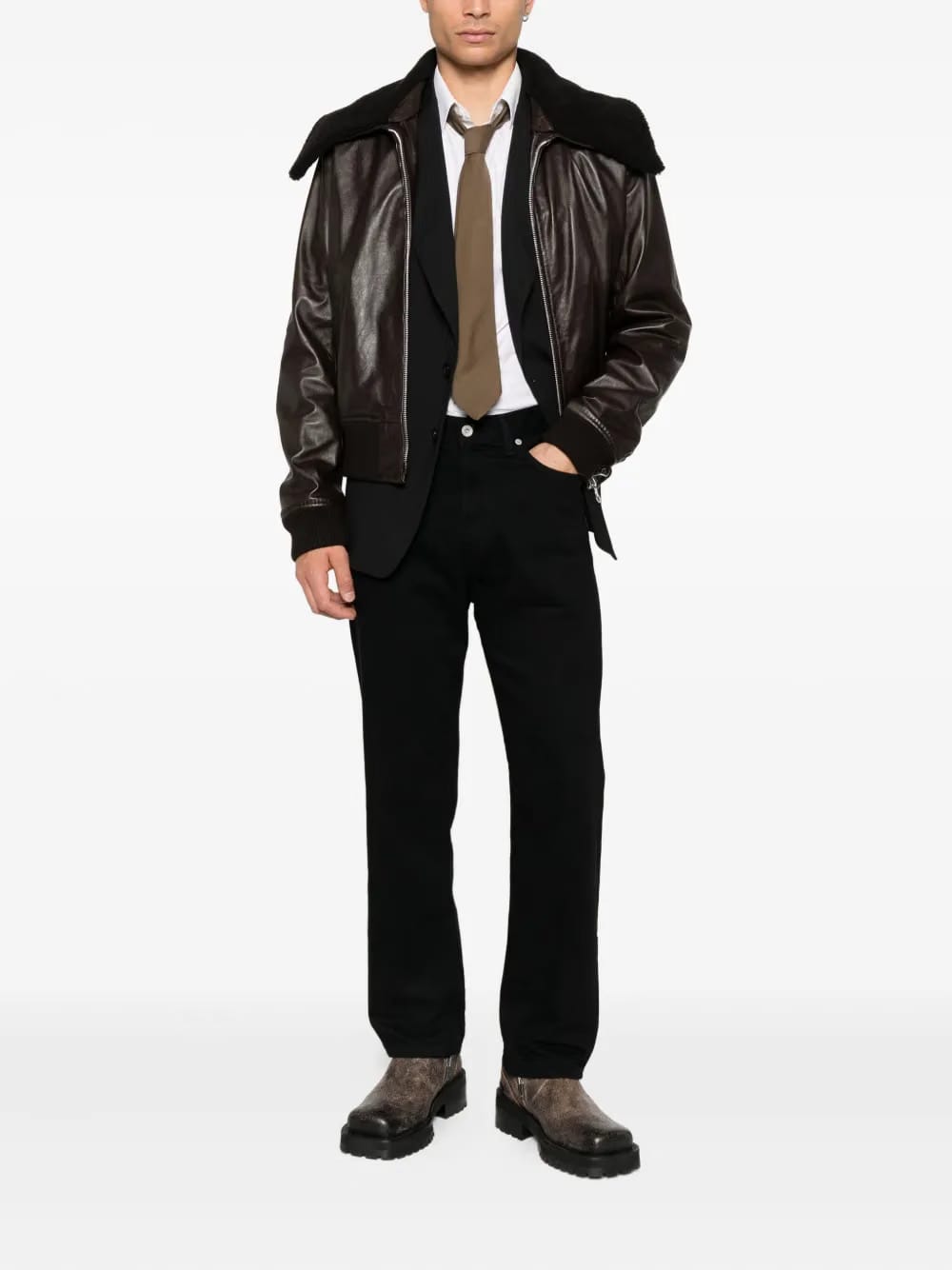 fur-collar bomber jacket