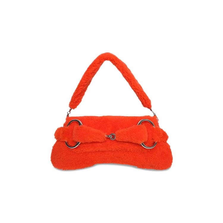 Gucci Horsebit Chain Medium Shoulder Bag Orange