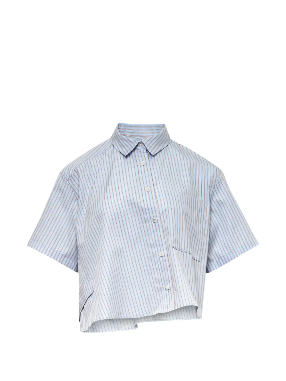asymmetrical stripe cropped shirt
