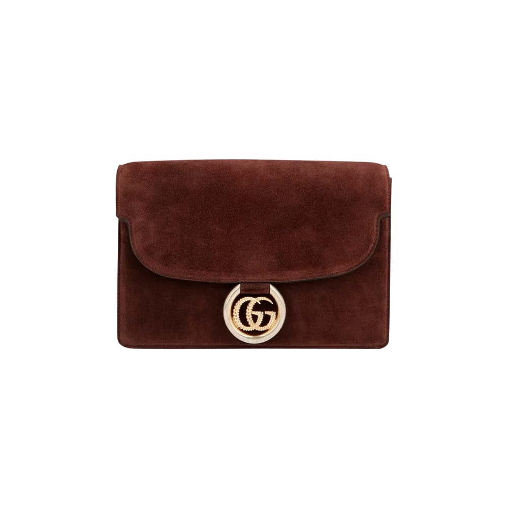 Gucci GG Ring Small Shoulder Bag Reflex Brown
