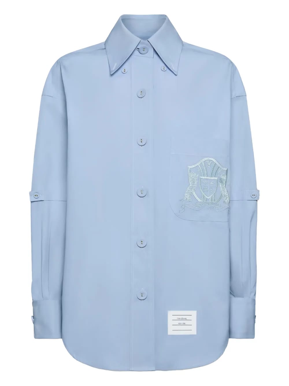 point-collar long-sleeve shirt