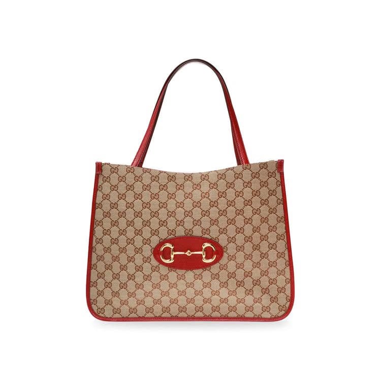 Gucci Horsebit Medium Tote Bag New Cherry Red