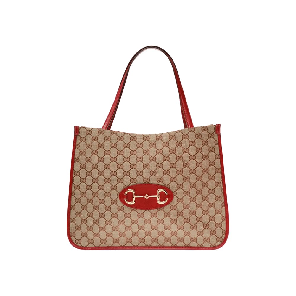 Gucci Horsebit Medium Tote Bag New Cherry Red
