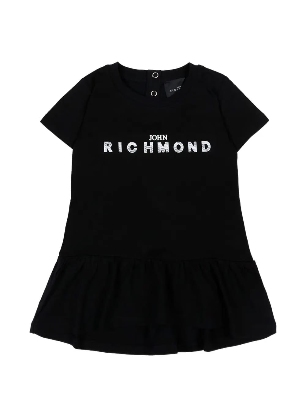 ruffled short-sleeved dress