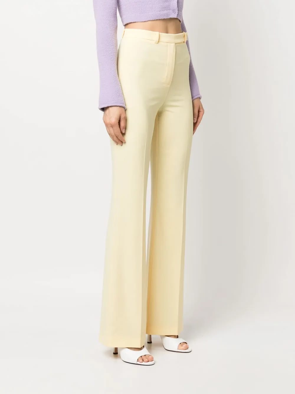 high-waist flared trousers