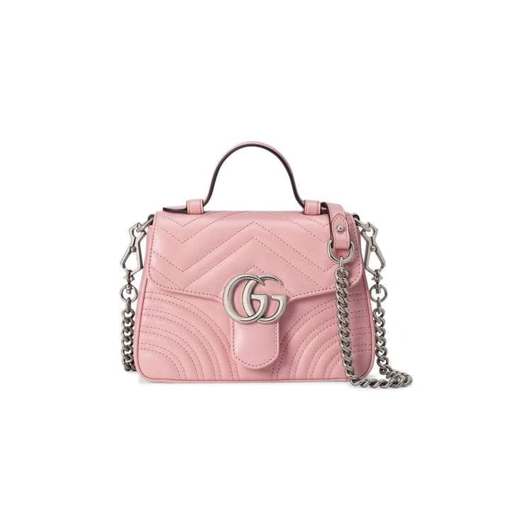 Gucci GG Marmont Mini Top Handle Bag Wild Rose