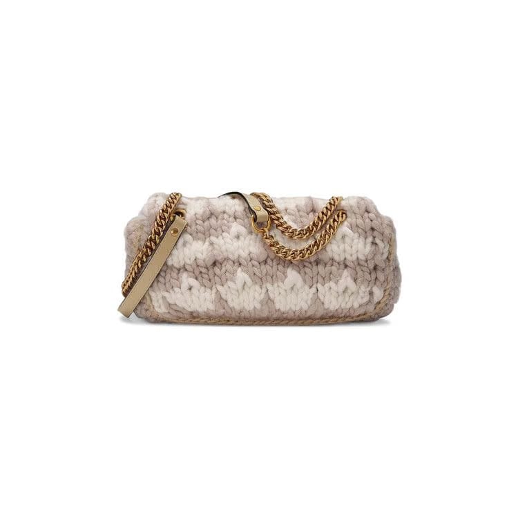 Gucci GG Marmont Small Houndstooth Shoulder Bag White/Rose Pink