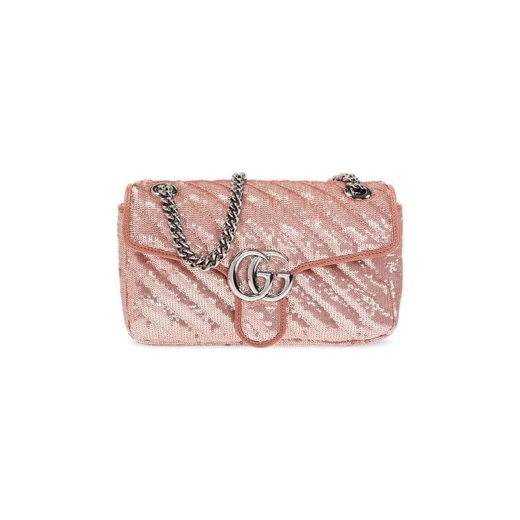 Gucci GG Marmont Quilted Shoulder Bag Pink/Purple