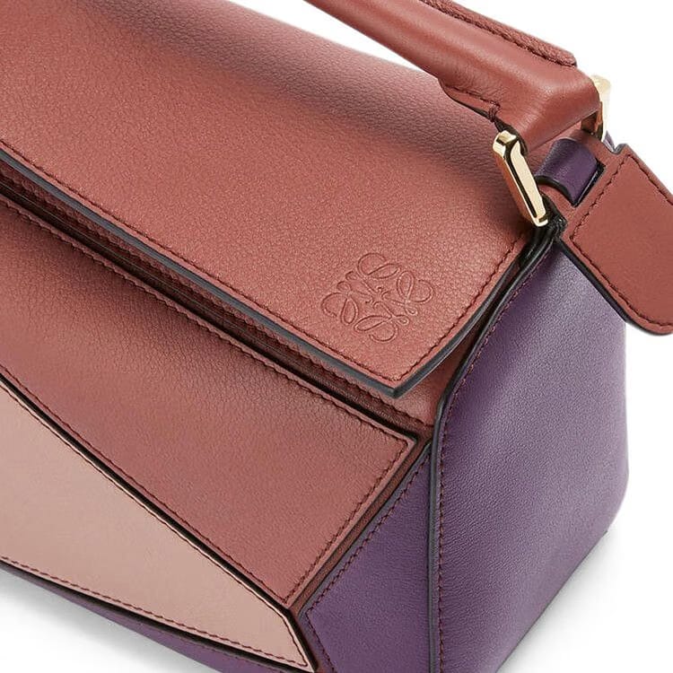 Loewe Puzzle Small Bag Dark Purple/Dark Rust