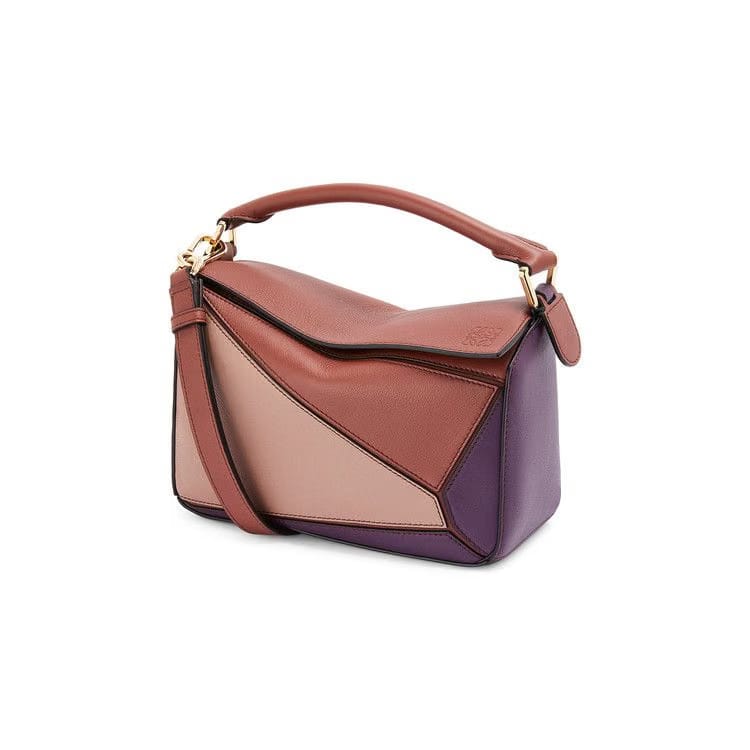 Loewe Puzzle Small Bag Dark Purple/Dark Rust