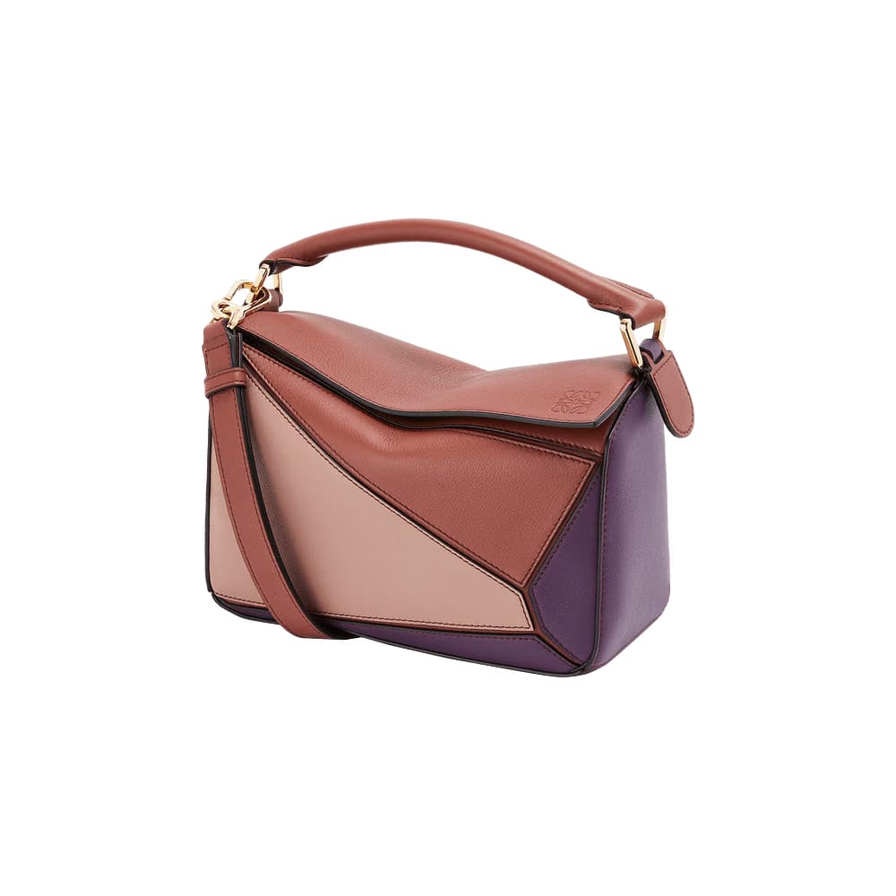 Loewe Puzzle Small Bag Dark Purple/Dark Rust