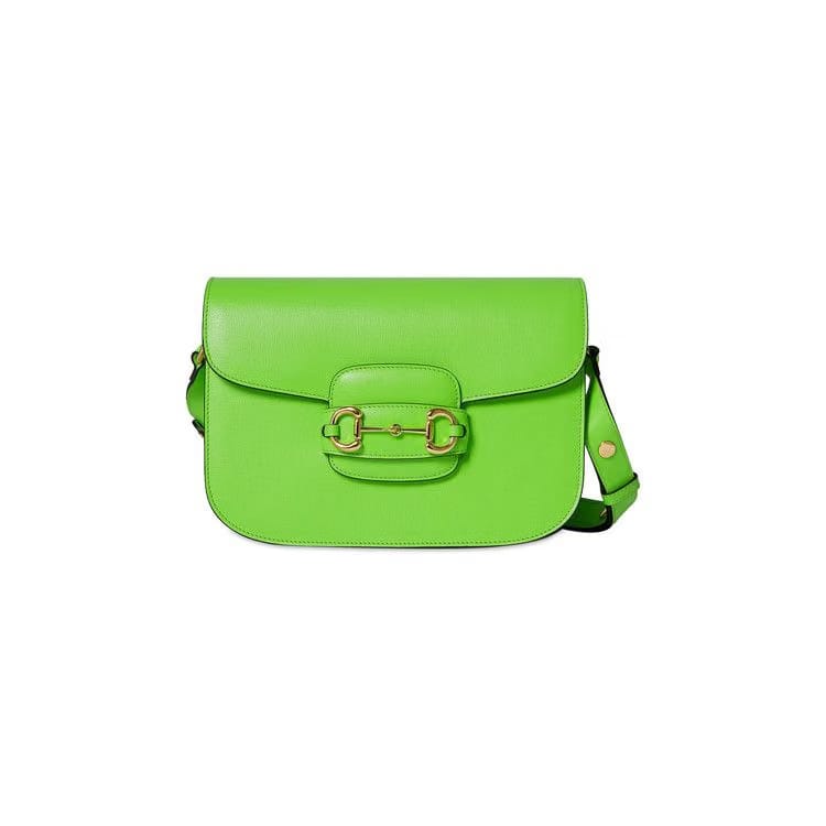 Gucci Horsebit 1955 Small Shoulder Bag Electric Green