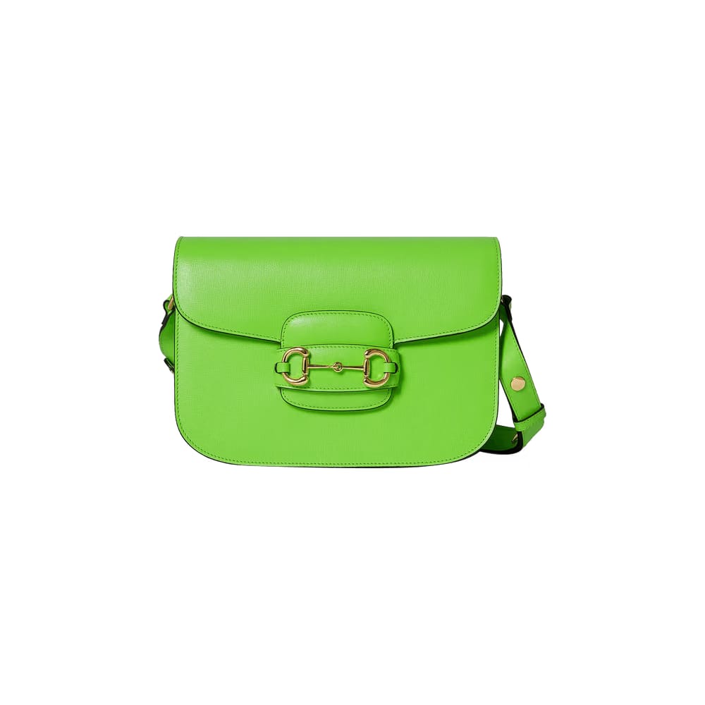 Gucci Horsebit 1955 Small Shoulder Bag Electric Green