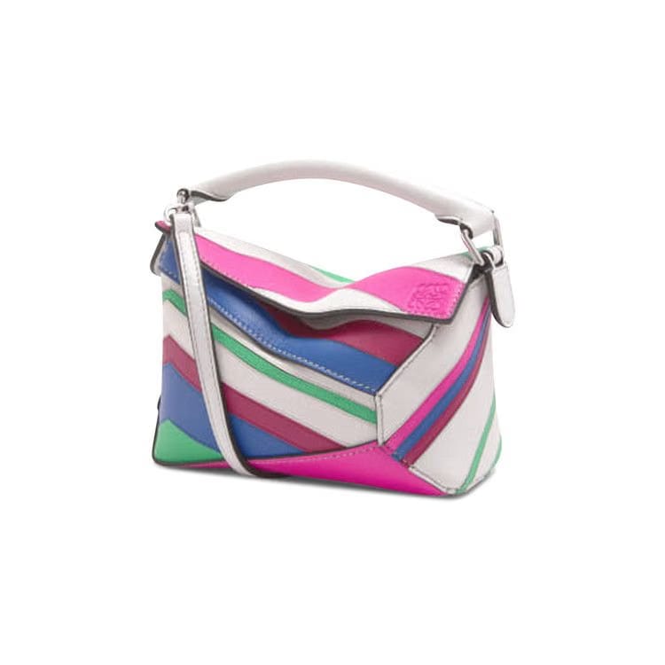 Loewe Puzzle Edge Zigzag Mini Bag Grey/Multicolor