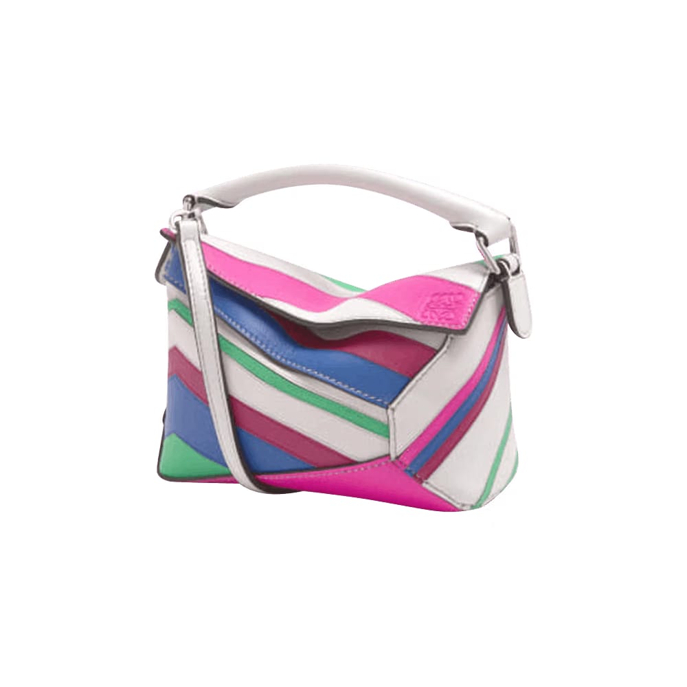 Loewe Puzzle Edge Zigzag Mini Bag Grey/Multicolor