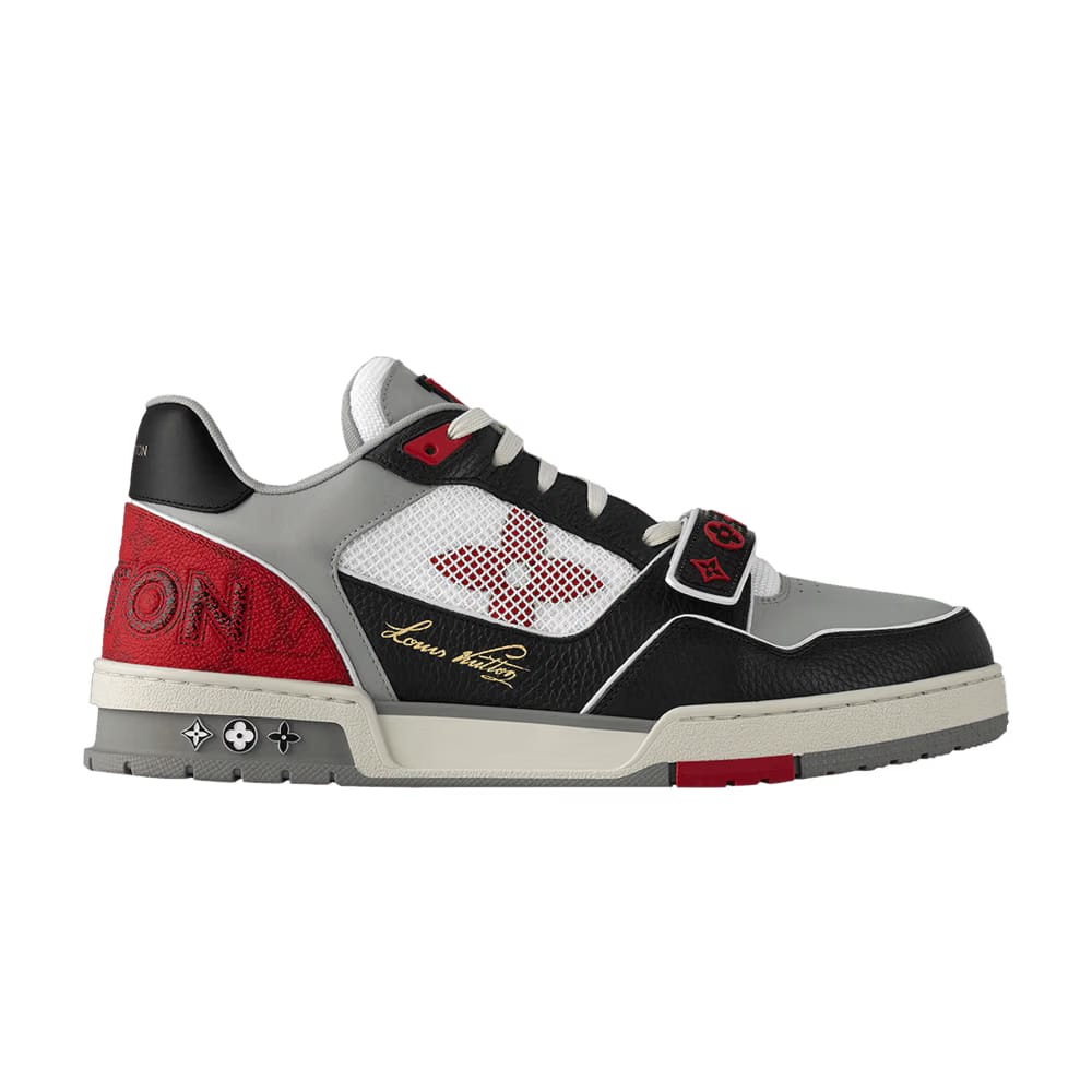Louis Vuitton Trainer Low Velcro Strap - Black Grey Red