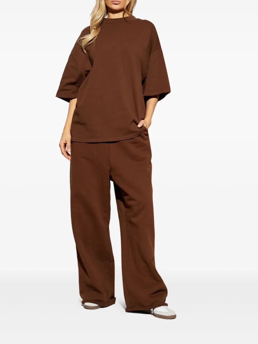 raw-hem track pants