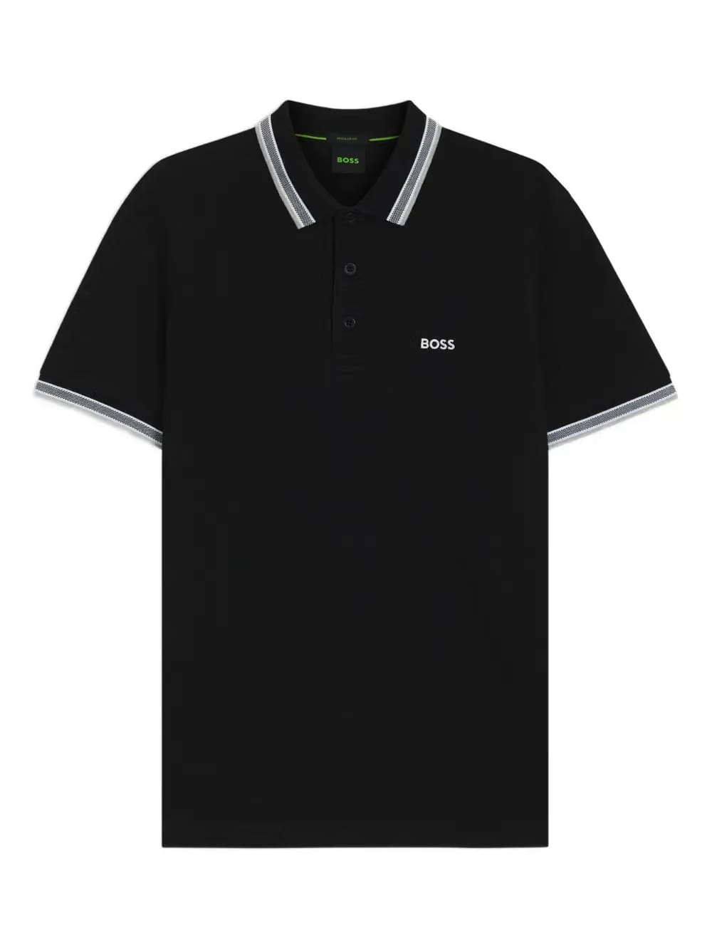 stripes-collar polo shirt