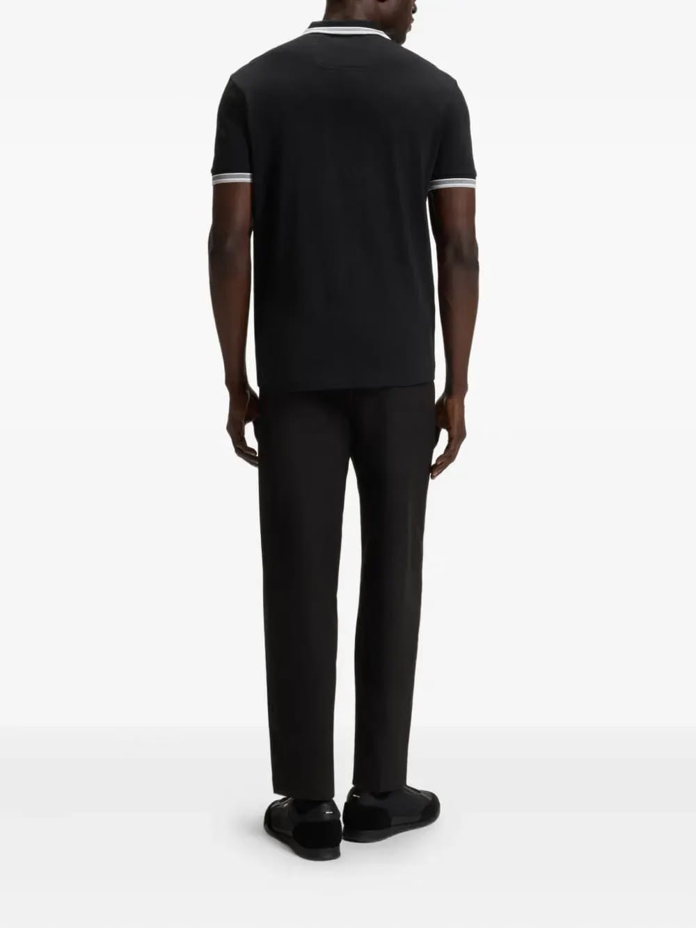stripes-collar polo shirt
