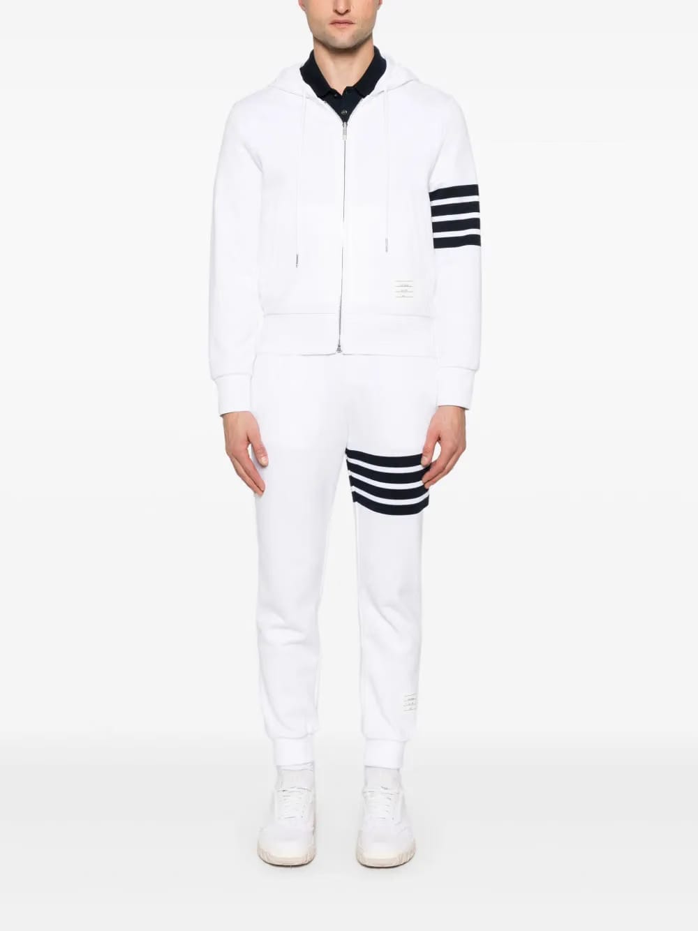 4-Bar stripe zipped Hoodie