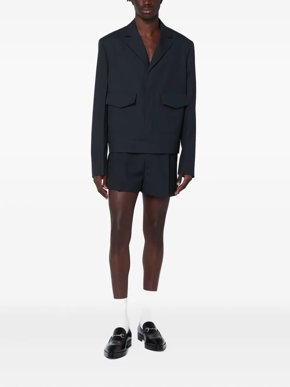 single-breasted patch-pocket jacket