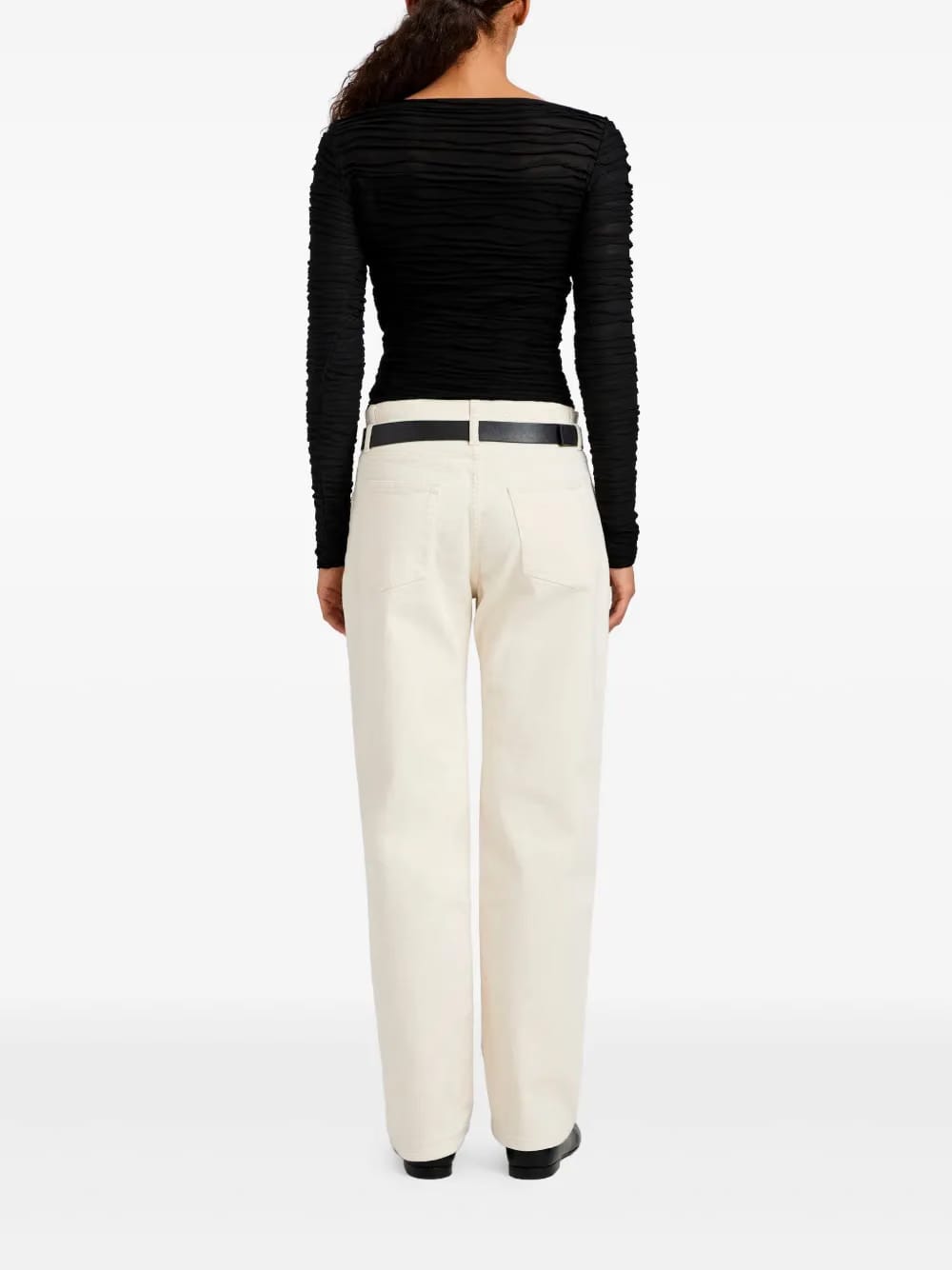 ruched long-sleeve top