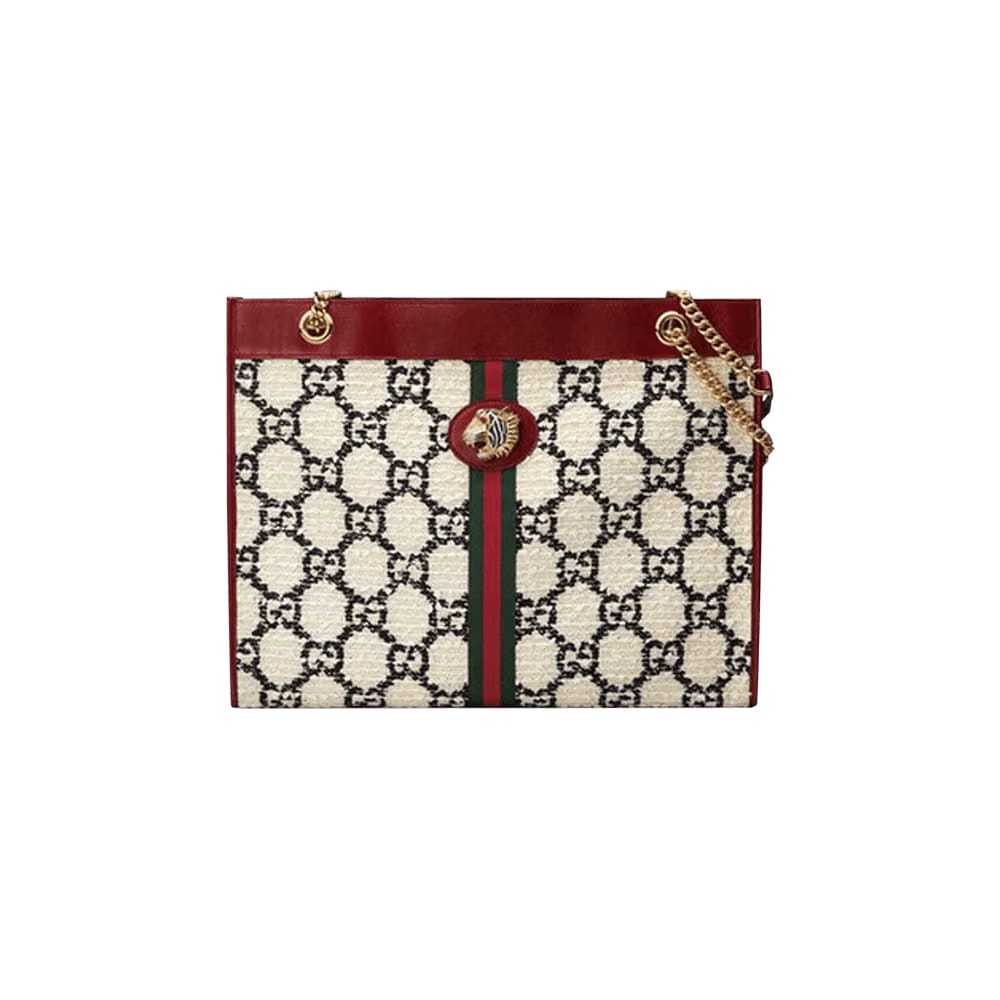 Gucci Tweed Rajah Large Tote White