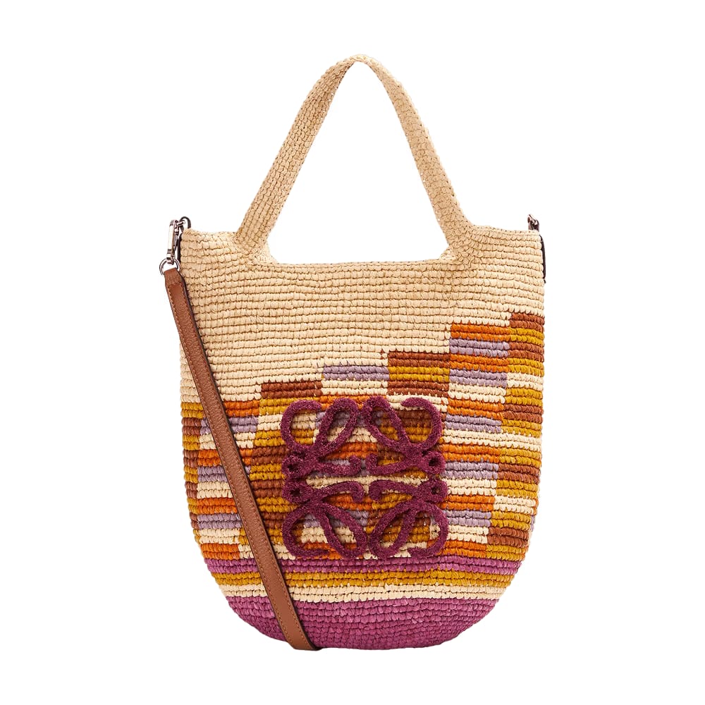 Loewe Slit Rainbow Mini Bag Natural/Fuchsia