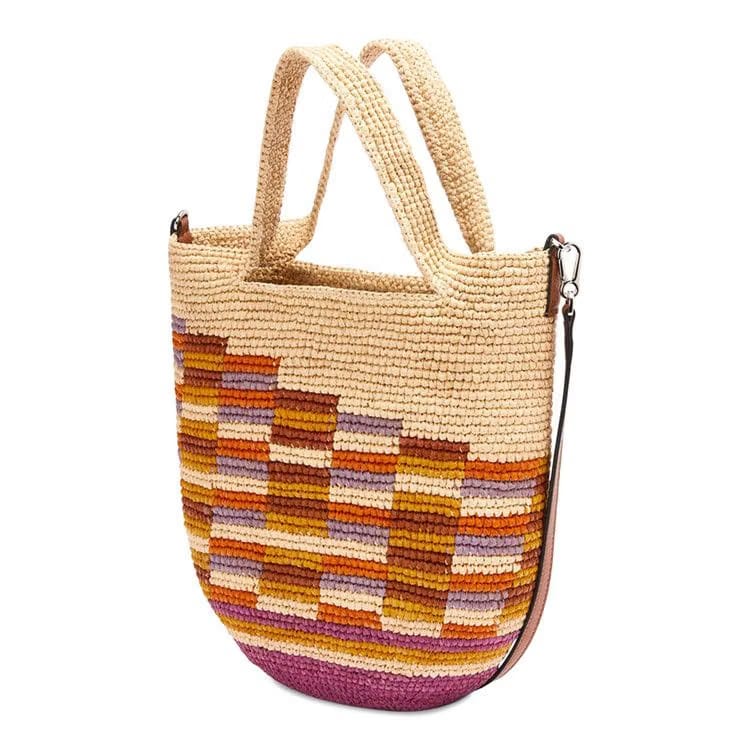Loewe Slit Rainbow Mini Bag Natural/Fuchsia