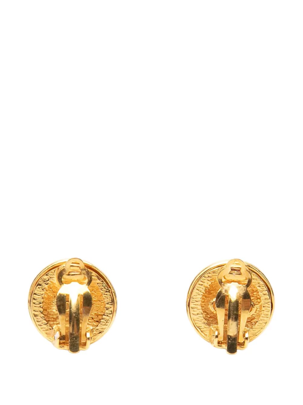 1996 CC Gold Plated Round Clip On Earrings costume earrings