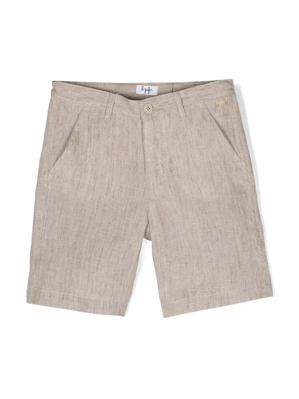 straight-leg linen shorts