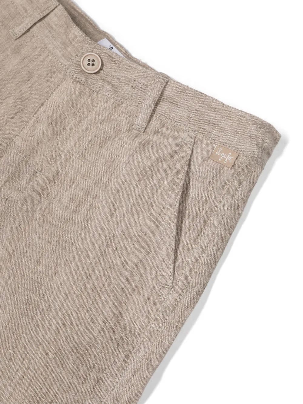 straight-leg linen shorts