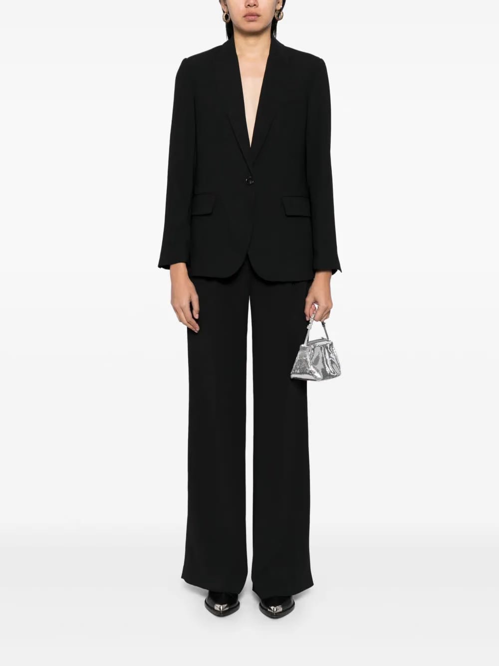 gabardine single breasted blazer