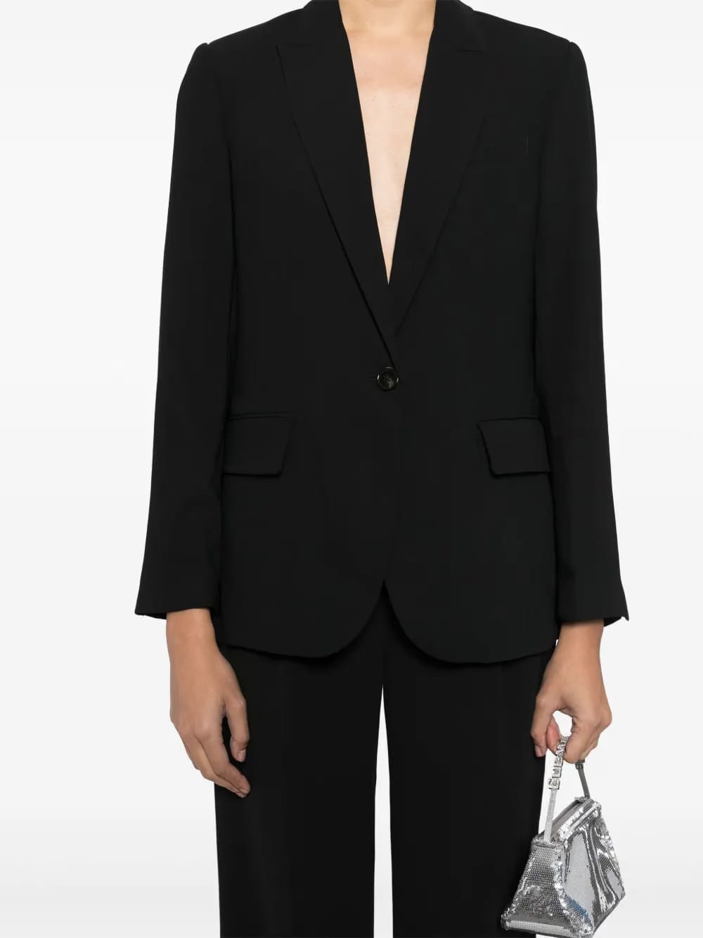 gabardine single breasted blazer