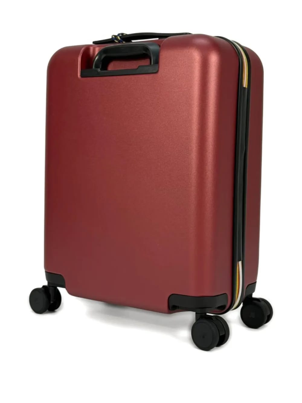 embossed-logo wheeled luggage