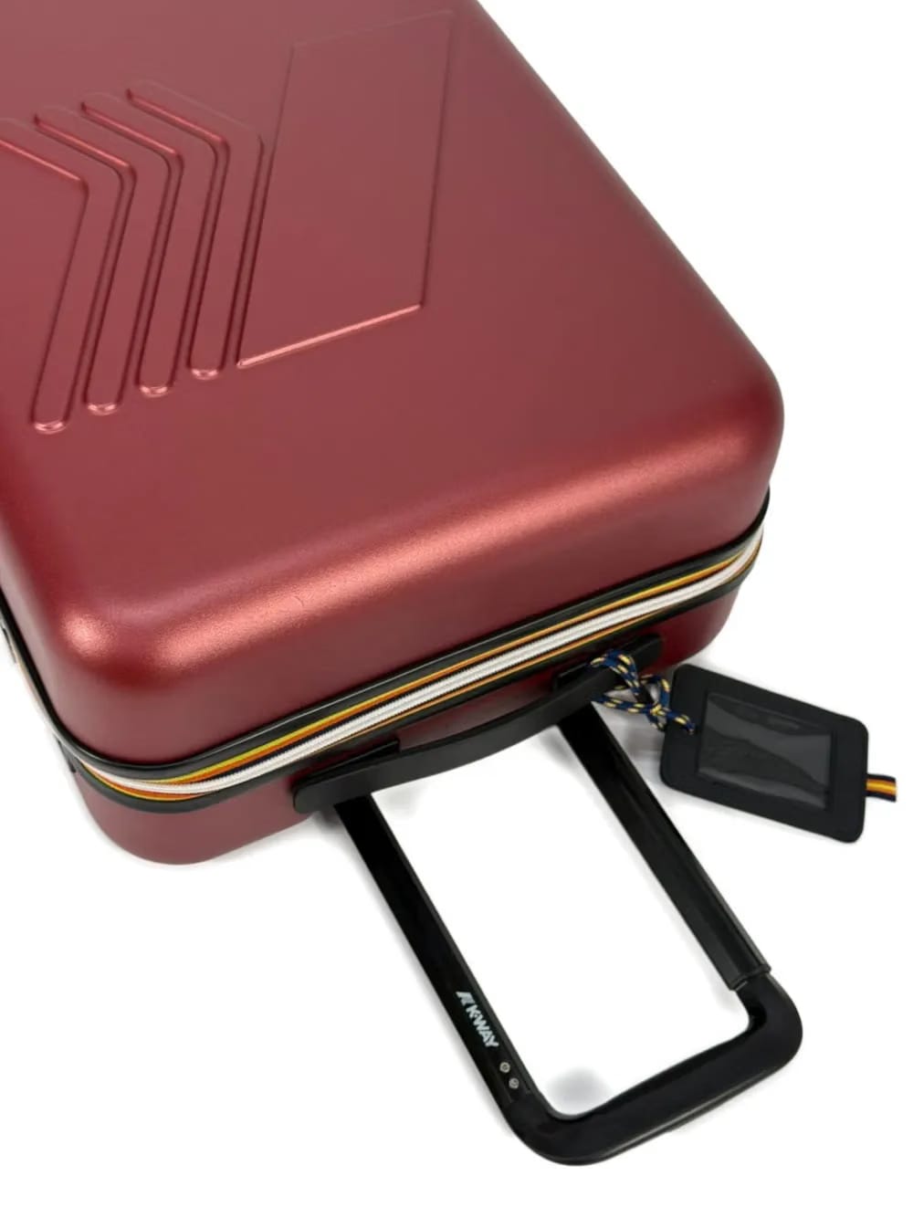 embossed-logo wheeled luggage