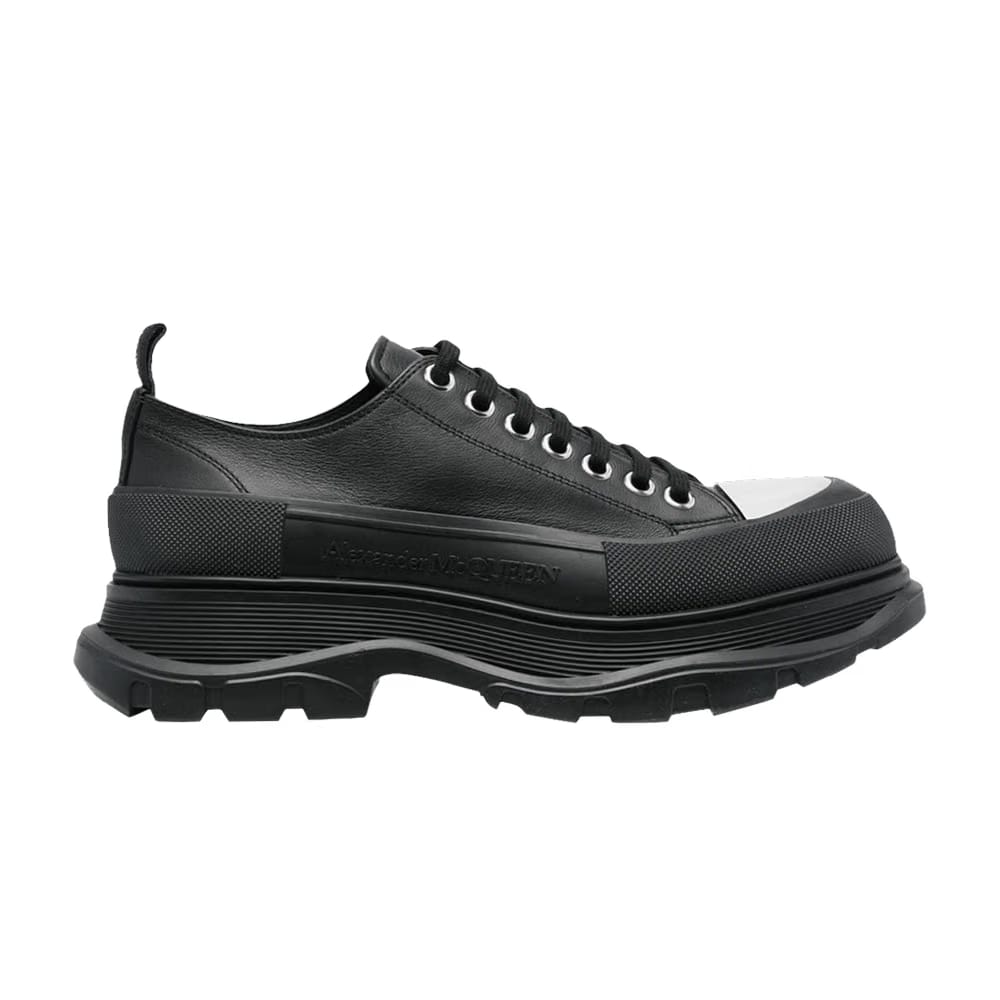 Alexander McQueen Tread Slick Lace-Up Black White Toe