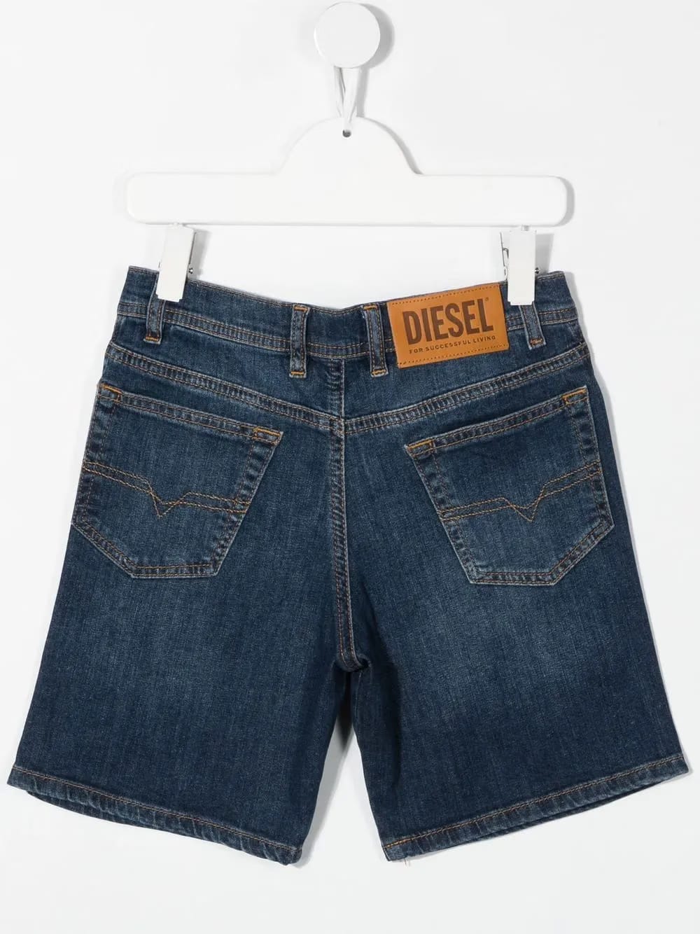 distressed-detail denim shorts