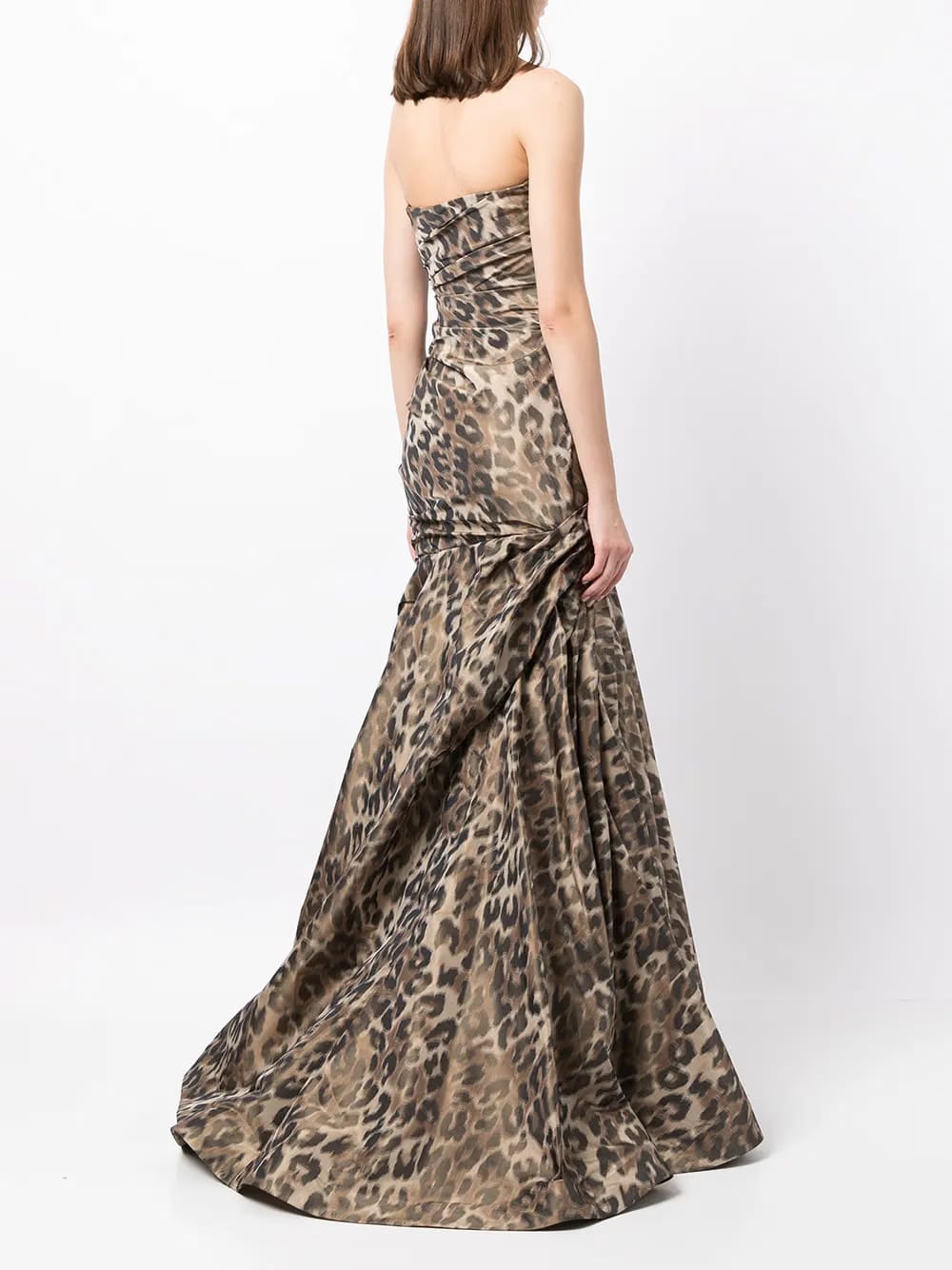 cold-shoulder leopard print gown