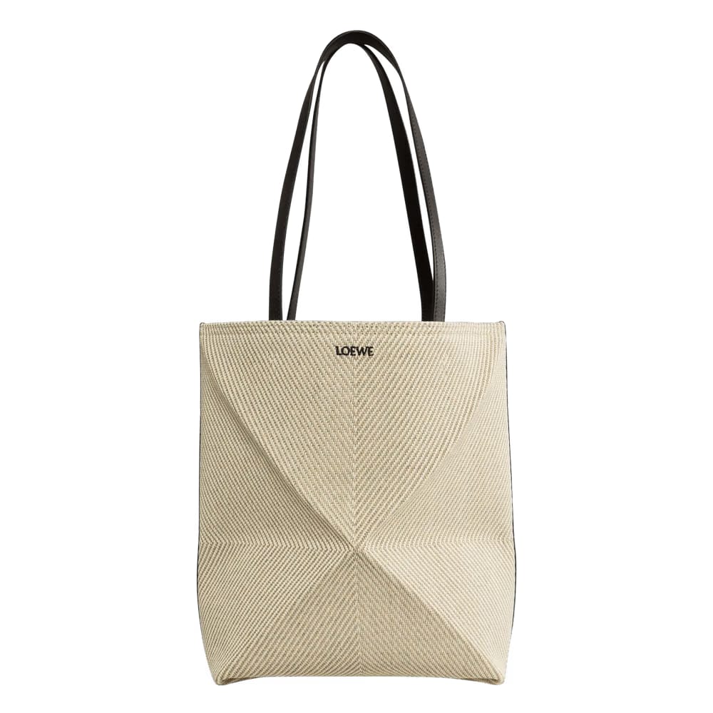 Loewe Paula's Ibiza Puzzle Fold Tote Medium Ecru/Black