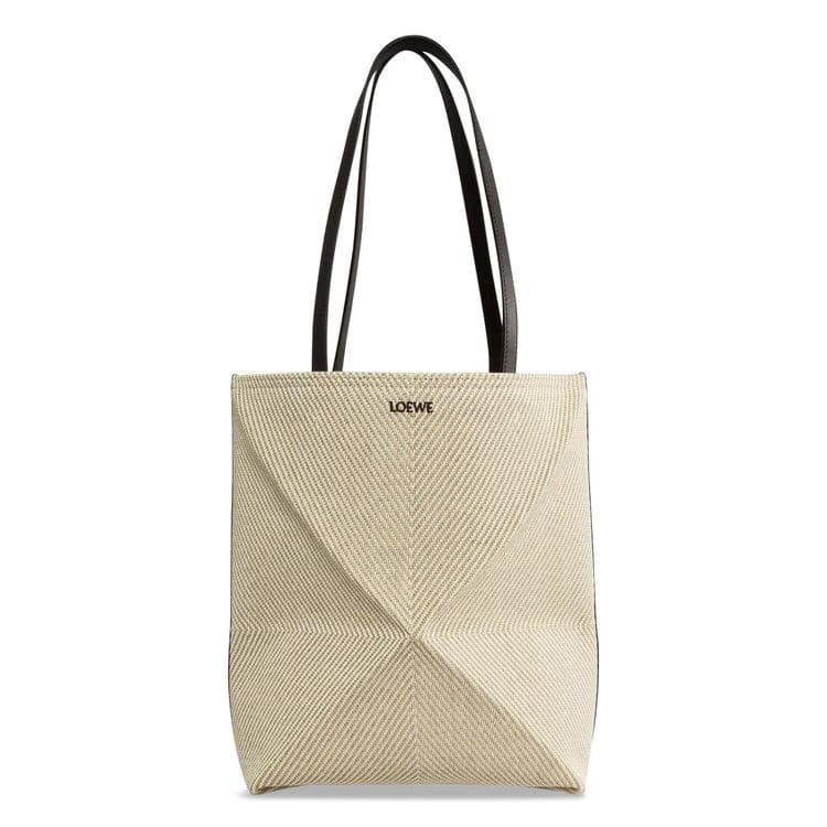 Loewe Paula's Ibiza Puzzle Fold Tote Medium Ecru/Black