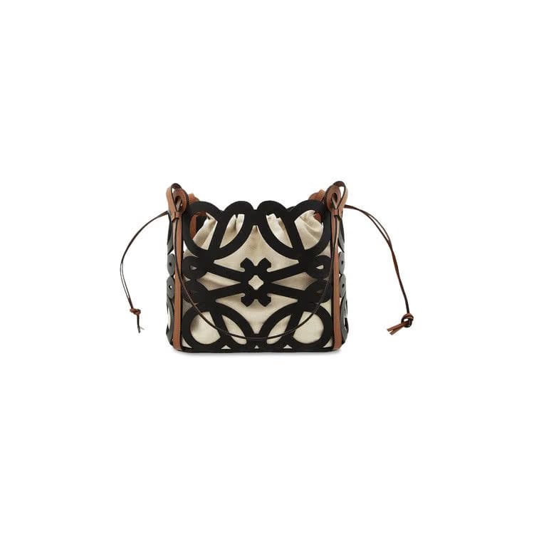 Loewe Anagram Cut Out Small Tote Bag Black