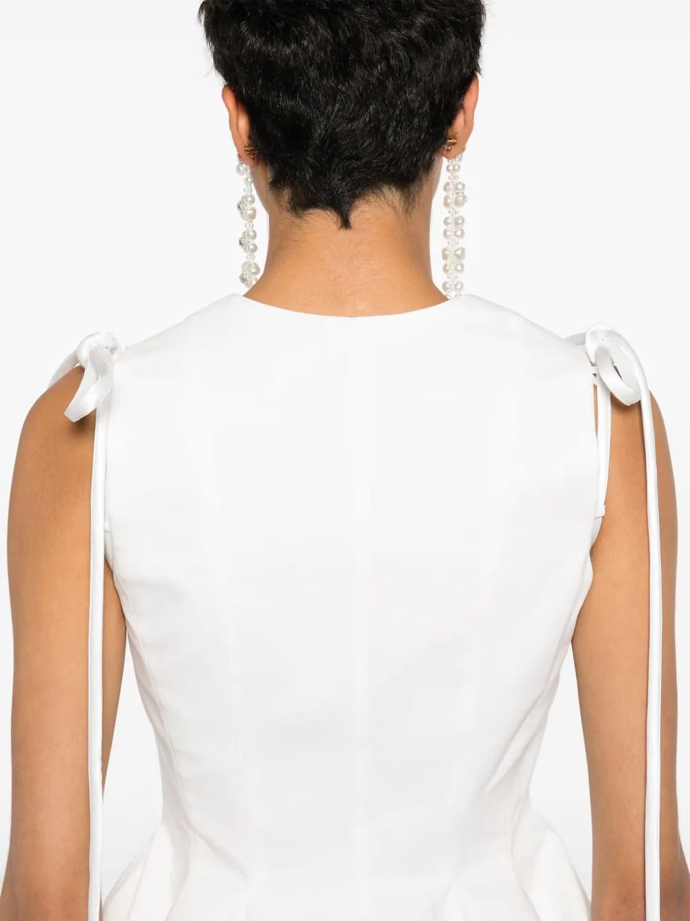 Koa strap-detail peplum top