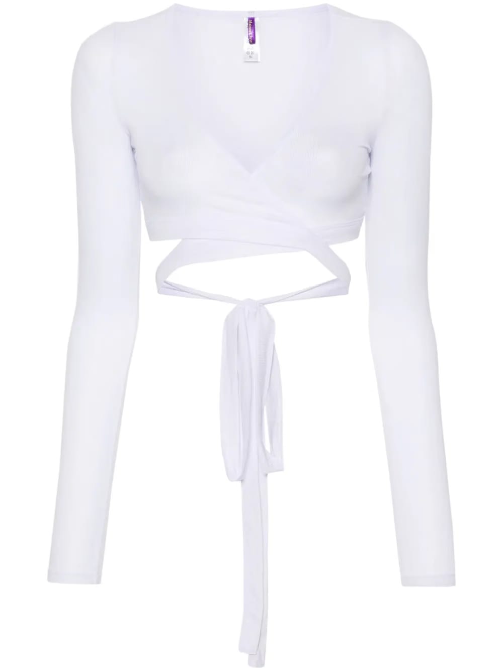 La Femme Amazone ribbed wrap blouse