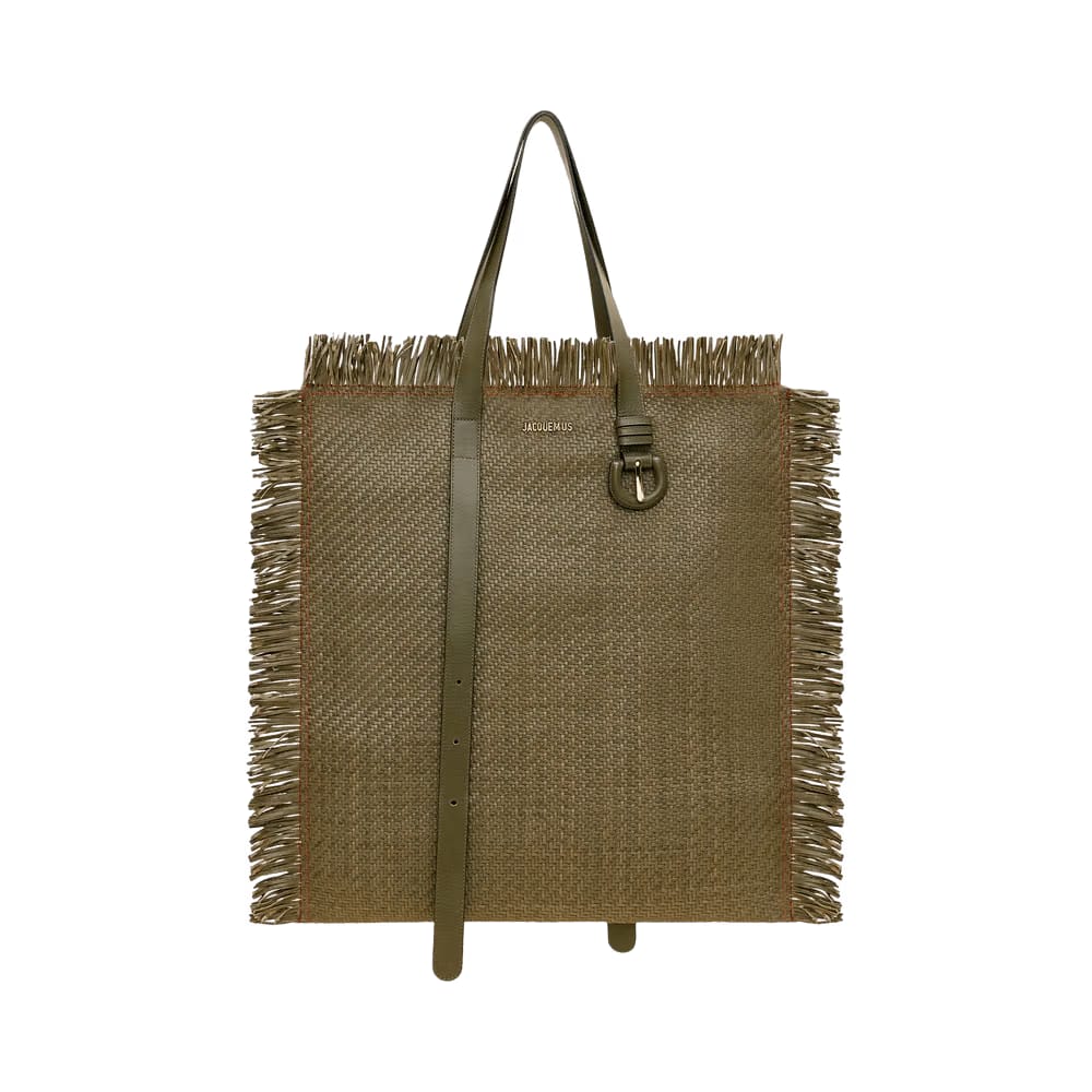 Jacquemus Le Sac Tressé Leather Shoulder Bag Khaki